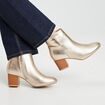 Bottines à talons métallisées jaune or femme