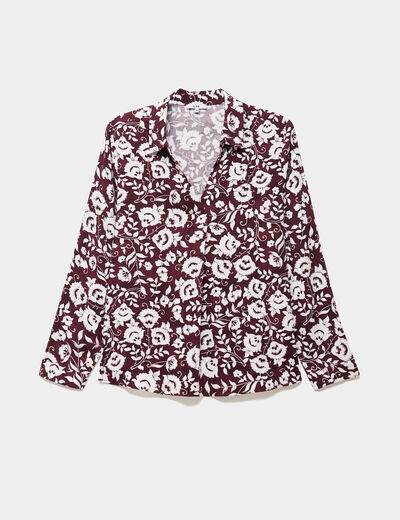 Blouse fluide manches 3/4 bordeaux femme grande taille