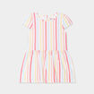 Robe patineuse à manches courtes coton blanc bébé fille