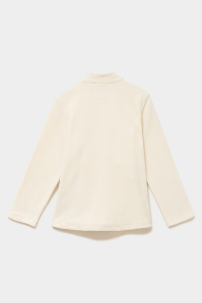 Gilet polaire zipp&eacute; manches longues blanc mixte