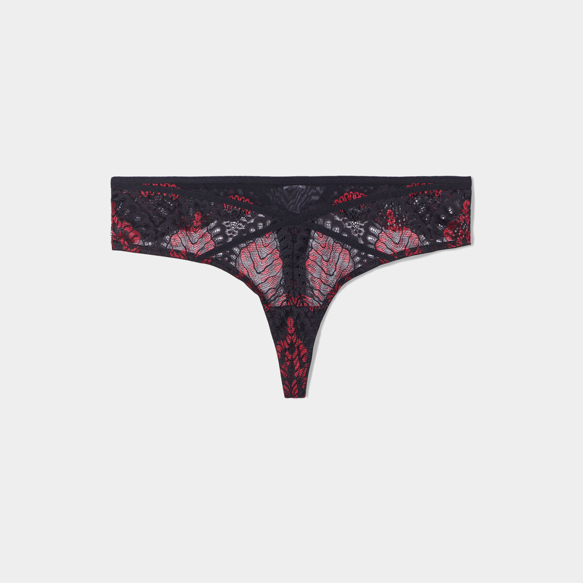 String dentelle rose framboise femme grande taille