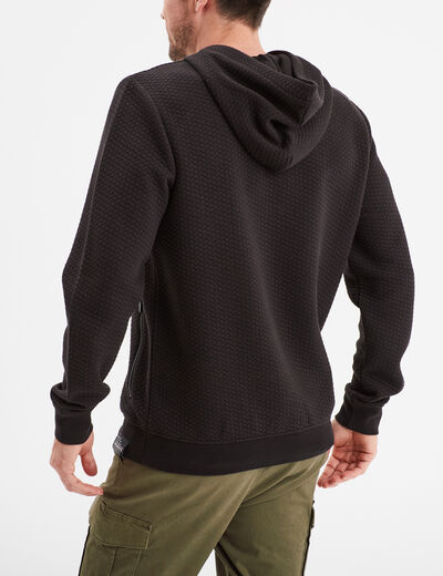 Sweat à capuche hoodie 2 poches zippées noir homme