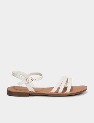 Sandales plates blanc femme