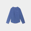 Chemise manches longues lin mélangé bleu marine garçon
