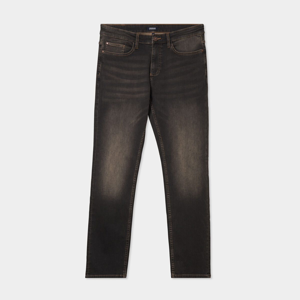 Jean stretch coupe regular denim noir homme