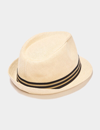 Chapeau trilby tressé sable homme