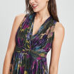 Robe de soirée fluide plissée noir femme