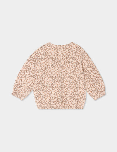 Sweat oversize manches longues col rond creme bébé fille