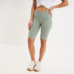 Short cycliste de sport c&ocirc;tel&eacute; stretch vert pastel femme