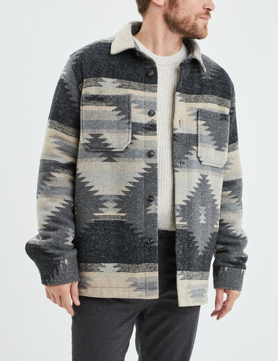 Surchemise droite manches longues Creeks gris homme