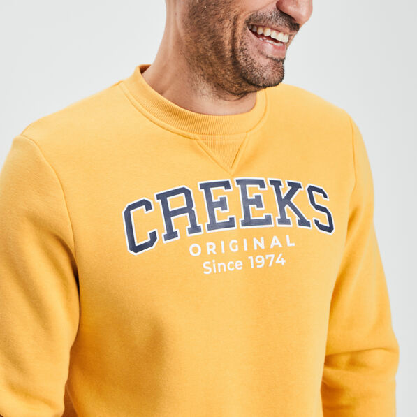 Sweat à col rond Creeks jaune homme