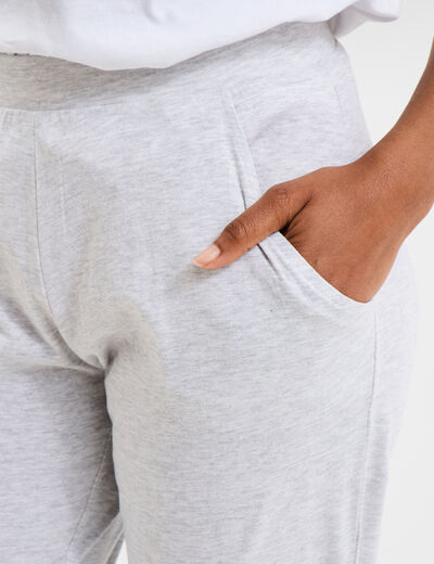 Pantalon de pyjama ajusté gris clair femme