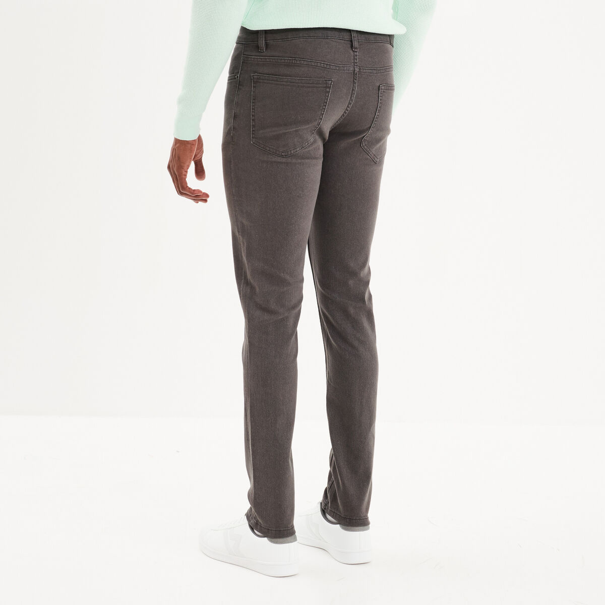 Jeans skinny 5 poches denim gris homme
