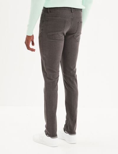 Jeans skinny 5 poches denim gris homme