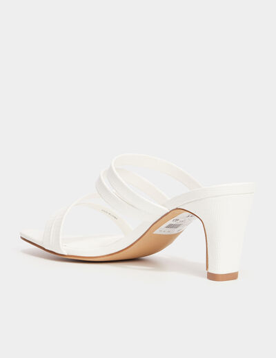 Mules &agrave; talons blanc femme