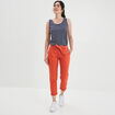 Pantalon chino ceinturé 7/8ème orange foncé femme