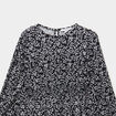 Robe courte patineuse &agrave; volants smock&eacute;e noir fille