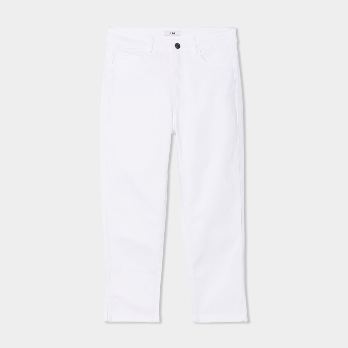 Pantacourt slim 5 poches blanc femme
