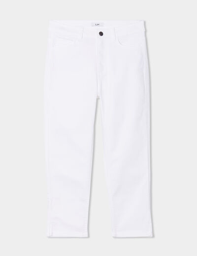 Pantacourt slim 5 poches blanc femme