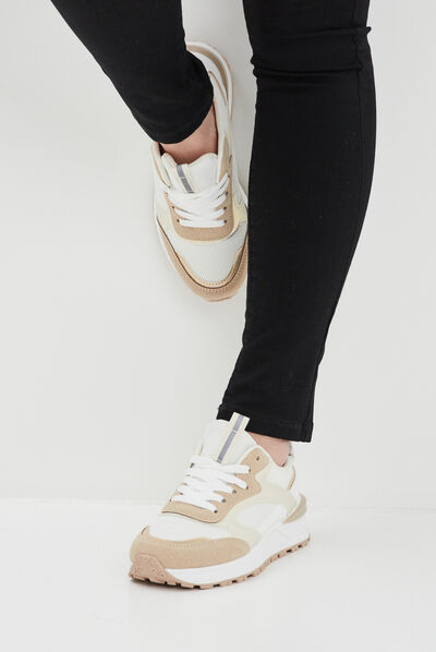 Baskets running bi-matière Creeks blanc femme