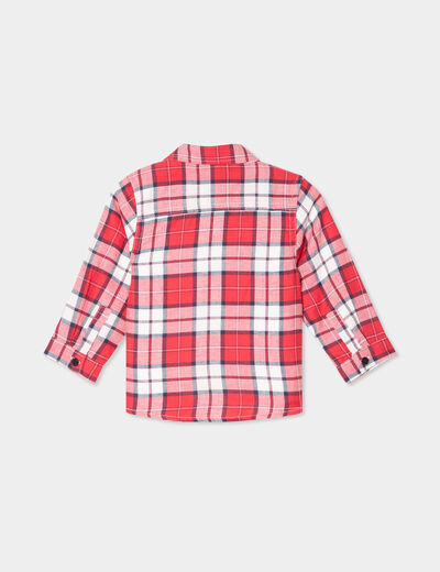 Ensemble chemise et t-shirt coton Creeks rouge foncé bébé garçon