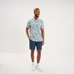 Polo jersey droit manches courtes coton gris homme