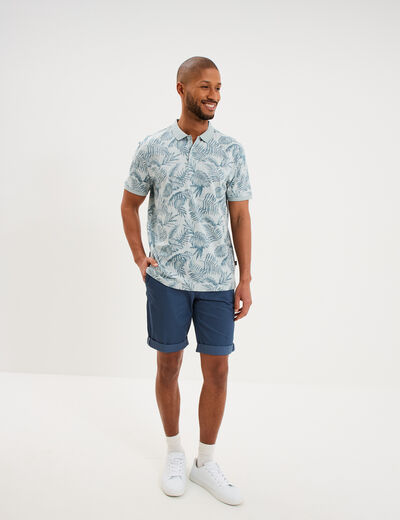 Polo jersey droit manches courtes coton gris homme