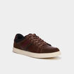 Baskets basses &agrave; lacets marron fonc&eacute; homme