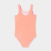 Maillot de bain 1 pièce à sequins orange corail fille