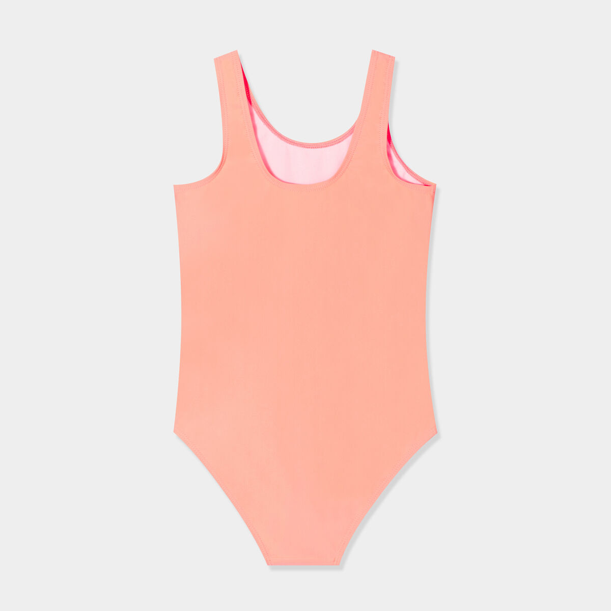Maillot de bain 1 pièce à sequins orange corail fille