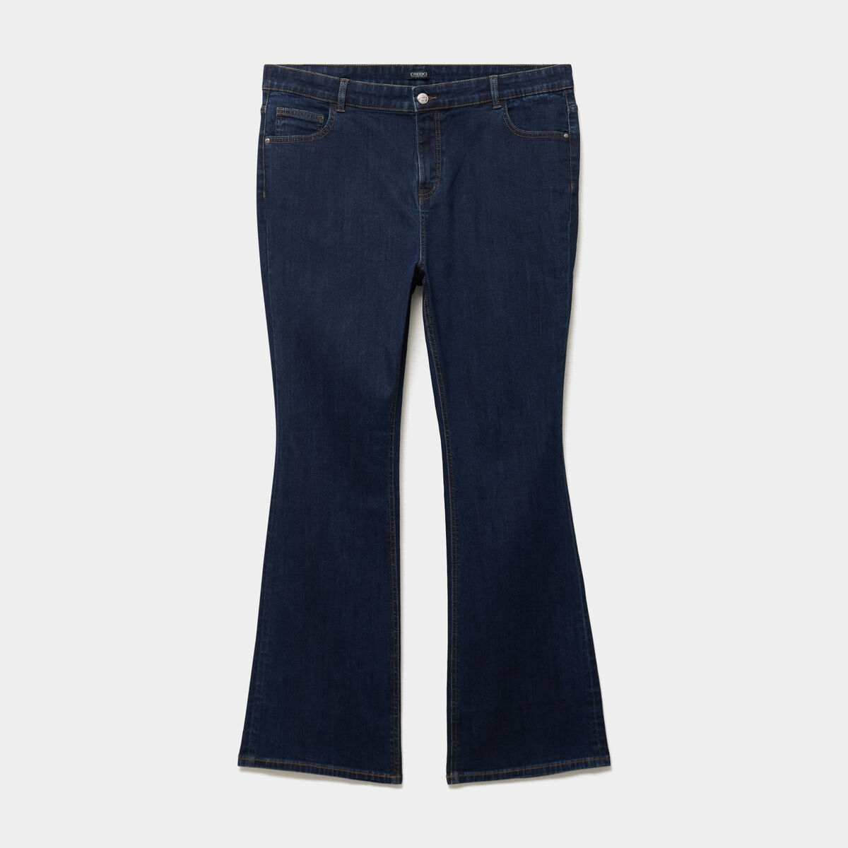 Jean flare 5 poches taille haute denim brut femme grande taille