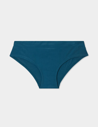 Bas de maillot de bain shorty bleu pétrole femme