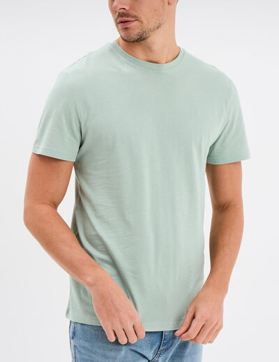T-shirt en coton manches courtes vert pastel homme