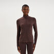 Veste de sport ajust&eacute;e avec fermeture marron fonc&eacute; femme