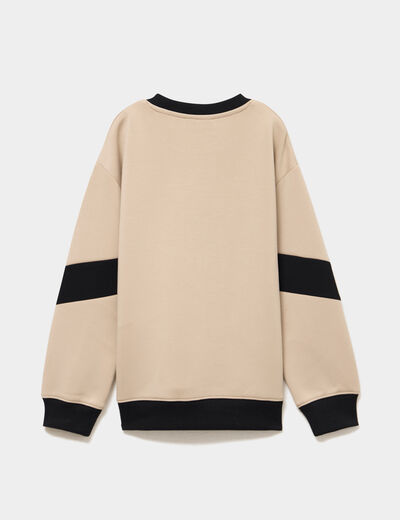 Sweat col rond manches longues Minecraft beige gar&ccedil;on