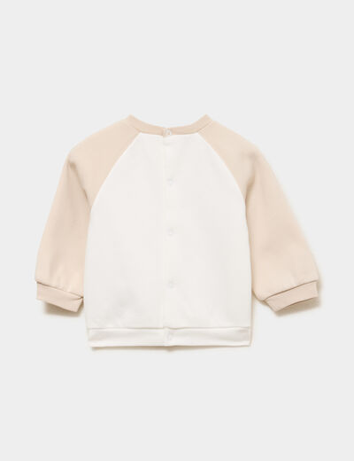 Ensemble 3 pi&egrave;ces avec sweat et pantalon blanc b&eacute;b&eacute;