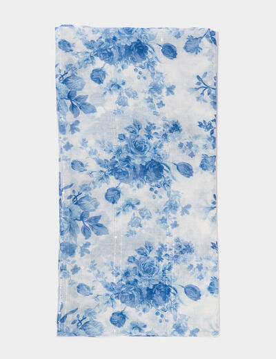Foulard avec sequins bleu femme