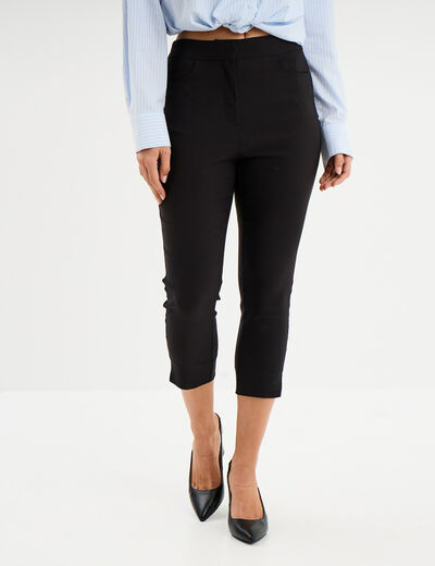 Pantalon slim stretch 7/8ème noir femme