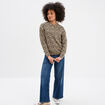 Sweat col rond manches longues sable femme