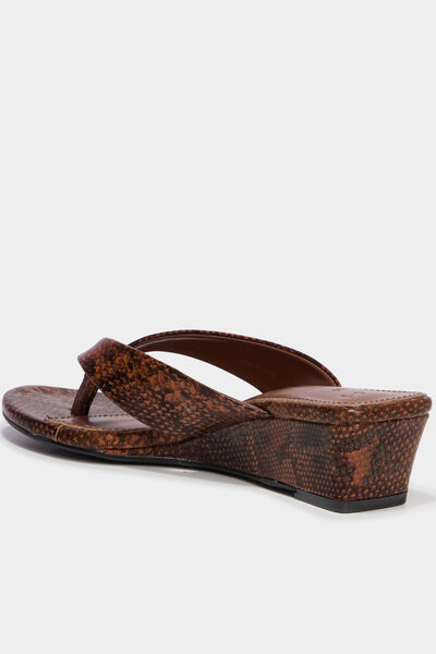 Mules &agrave; talons compens&eacute;s marron femme