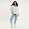 Blouse oversize manches 3/4 coton blanc femme grande taille