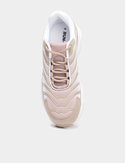 Baskets running semelles bulles taupe femme