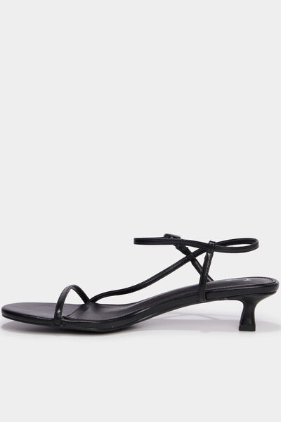 Sandales &agrave; talons kitten heels noir femme