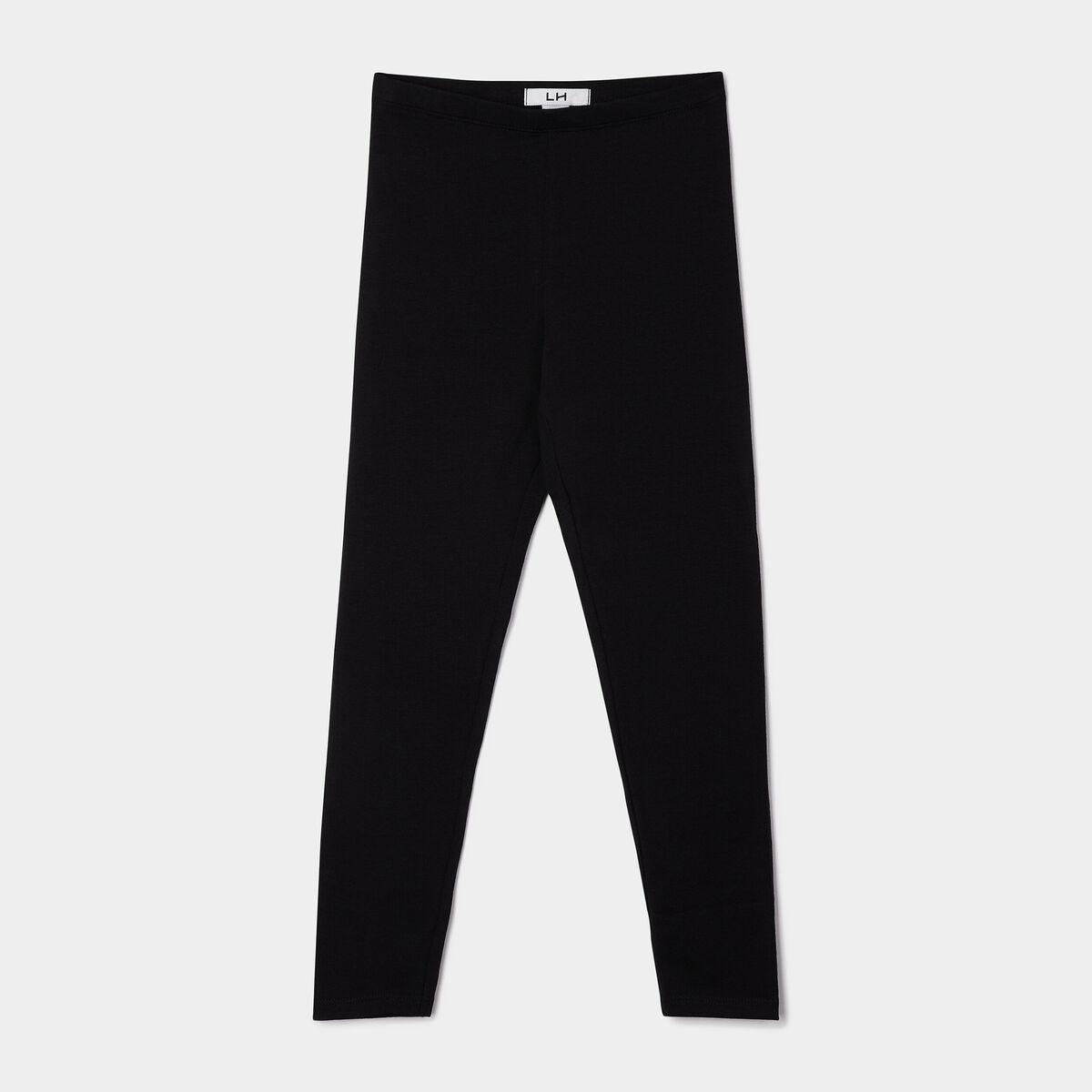 Legging long coton taille &eacute;lastiqu&eacute;e noir fille