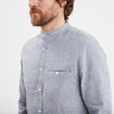 Chemise col mao manches longues bleu homme