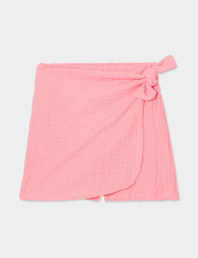 Jupe-short droite rose fille