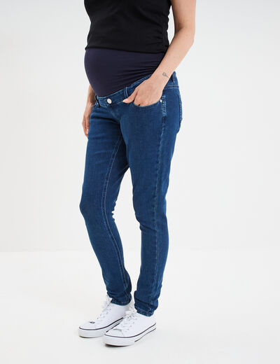 Jeans grossesse skinny avec bandeau denim stone femme maternité