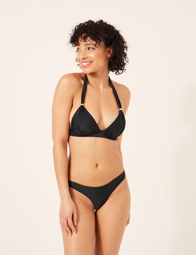Haut de maillot de bain forme triangle noir femme