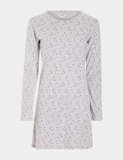 Chemise de nuit manches longues gris clair femme