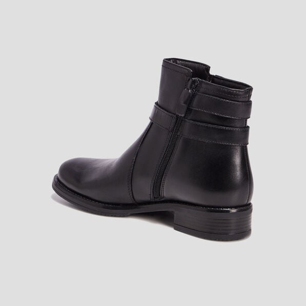 bottines avec boucles en cuir noir femme Bottines avec boucles en cuir noir femme